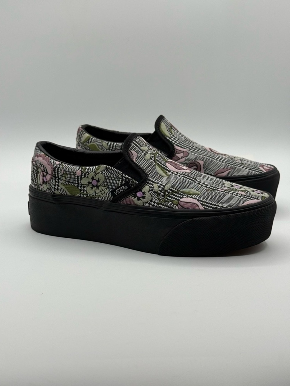Vans Tapestry Floral Platform Slip-On Sneakers Chunky Sole Street Style Shoes - Picture 13 of 17
